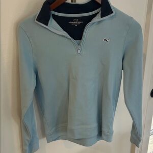 Vineyard Vines Sky Blue Pullover with Navy Accents